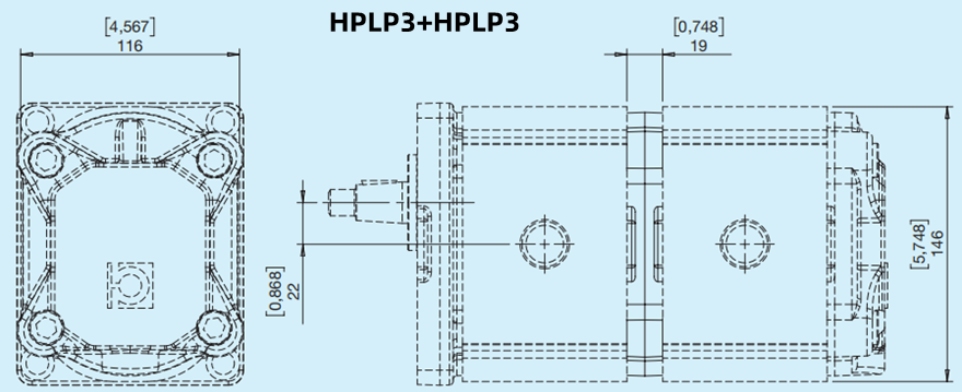 Bondioli＆Pavesi邦貝HPLP3+HPLP3多級(jí)齒輪泵尺寸